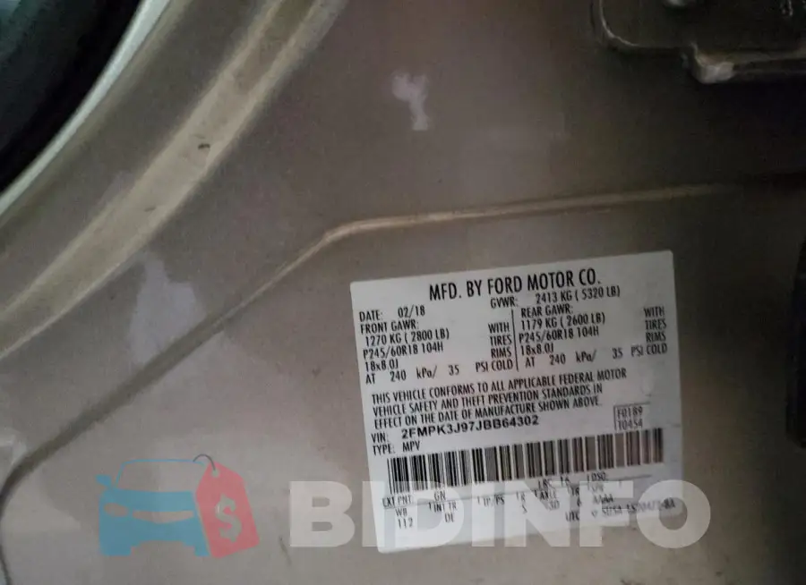 2FMPK3J97JBB64302 Photo# 13