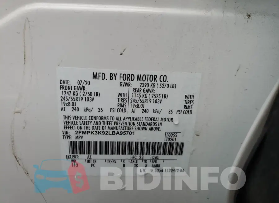 2FMPK3K92LBA95701 Photo# 13
