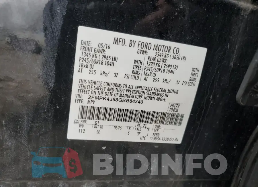 2FMPK4J88GBB84340 Photo# 12