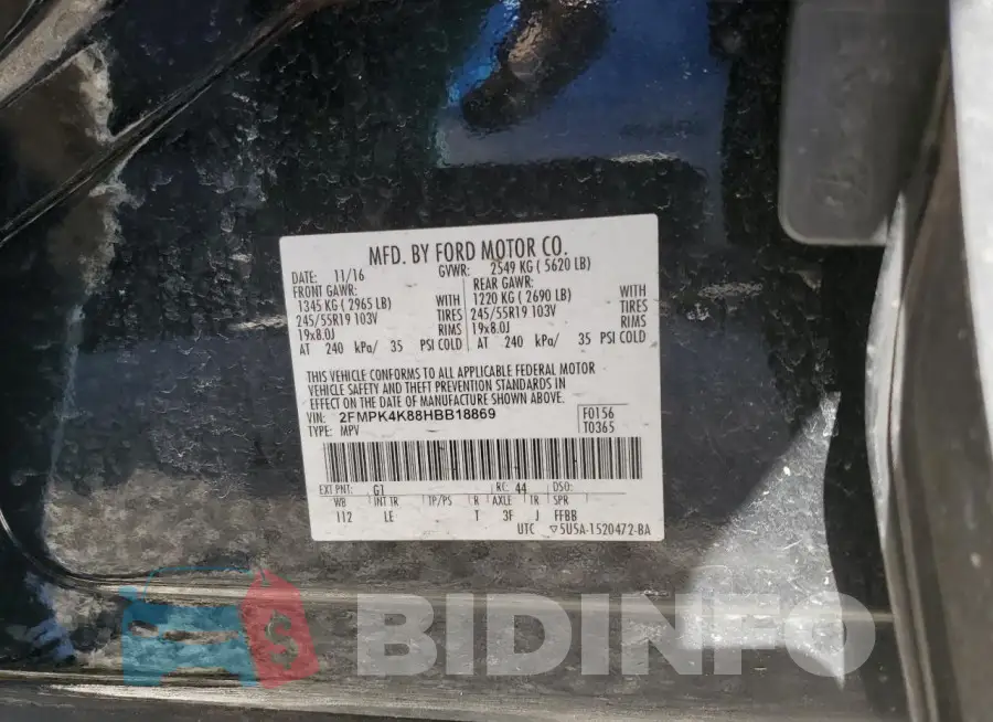 2FMPK4K88HBB18869 Photo# 13