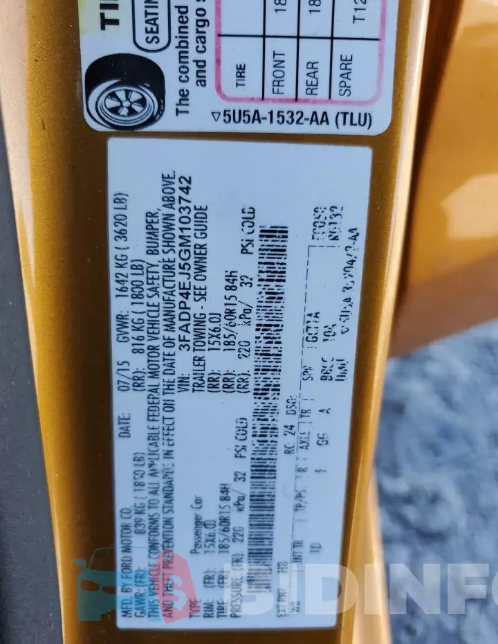 3FADP4EJ5GM103742 Photo# 12