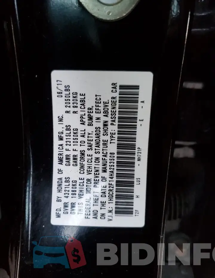 1HGCR2F14HA253506 Photo# 12