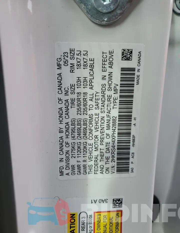 2HKRS4H4XPH428882 Photo# 13