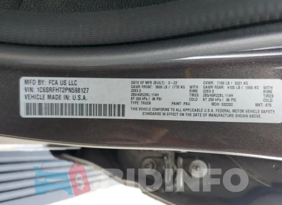 1C6SRFHT2PN598127 Photo# 12