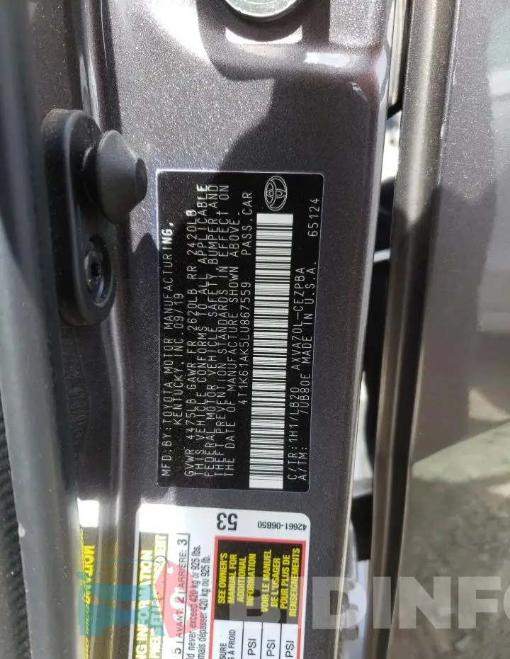 4T1K61AK5LU867559 Photo# 12