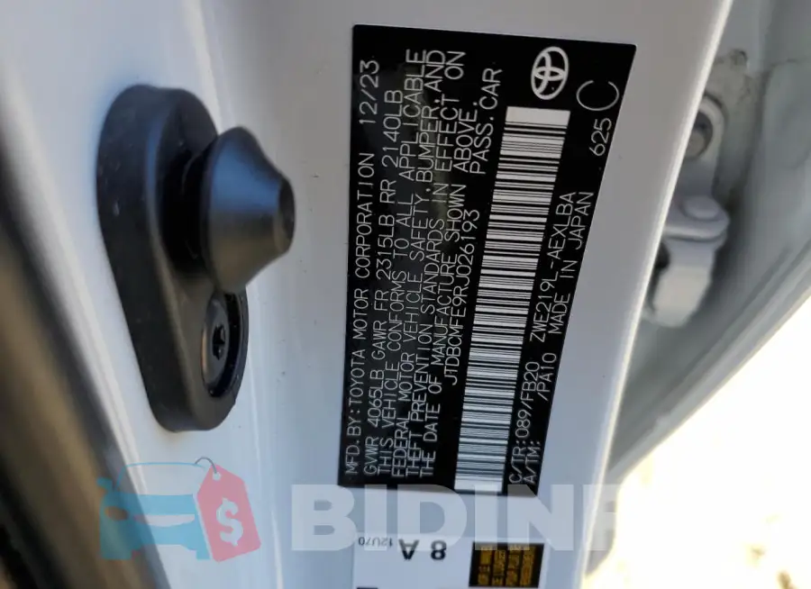 JTDBCMFE9RJ026193 Photo# 12
