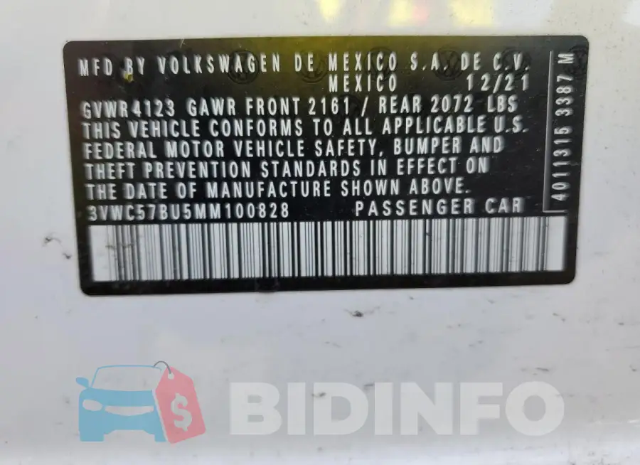 3VWC57BU5MM100828 Photo# 13