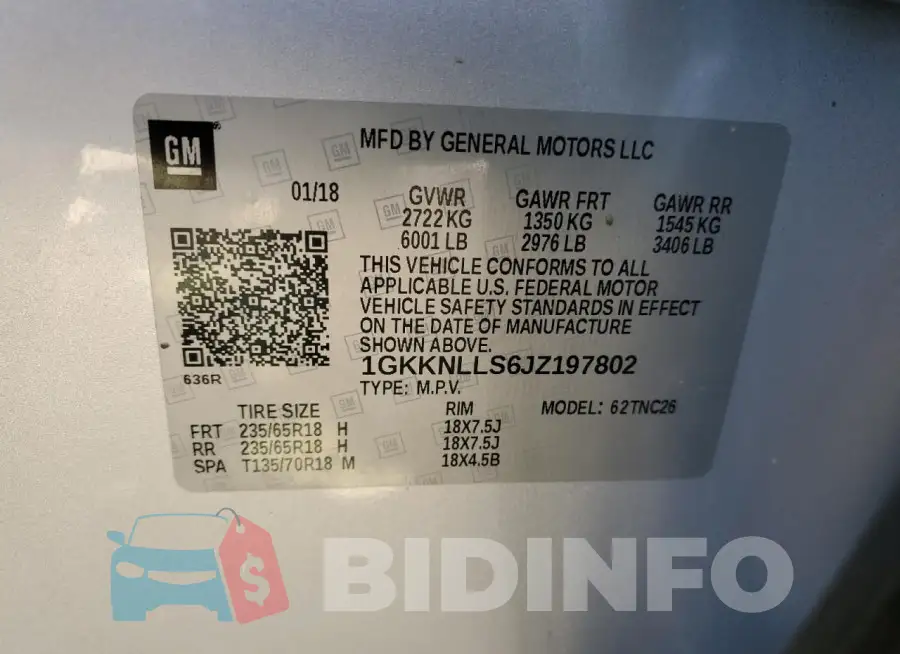 1GKKNLLS6JZ197802 Photo# 13