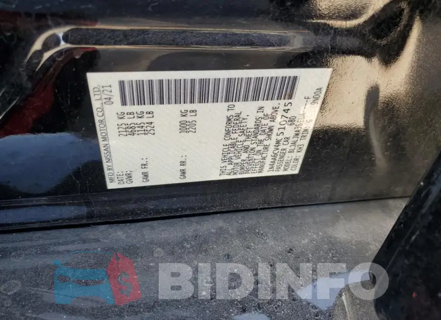 1N4AA6CV4MC510745 Photo# 12