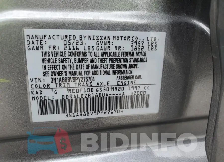 3N1AB8BV9PY276704 Photo# 12