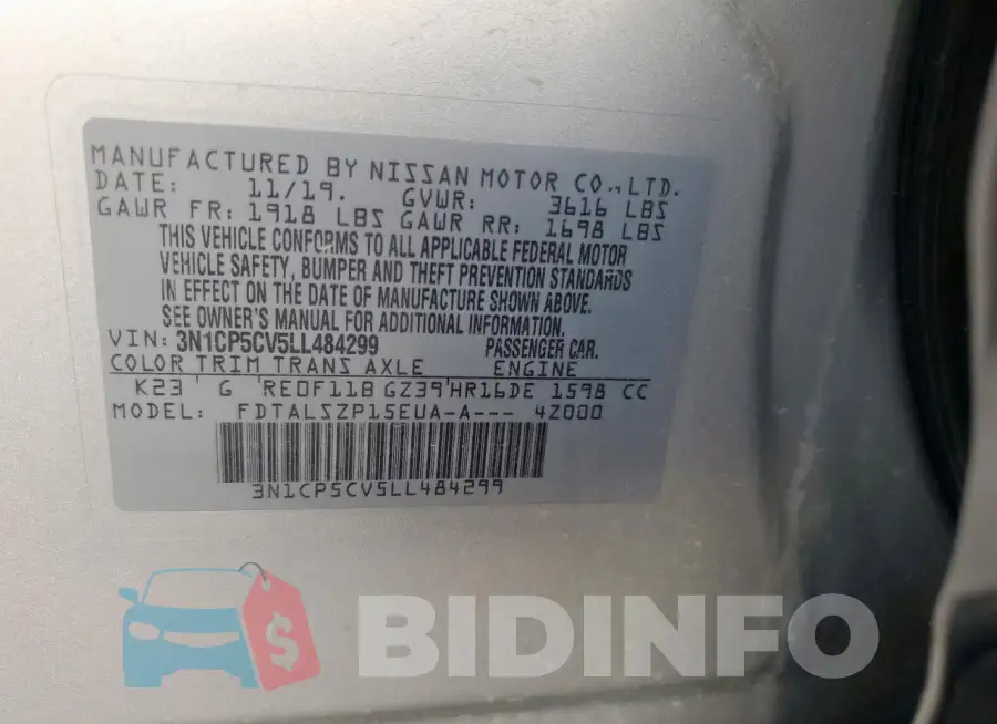 3N1CP5CV5LL484299 Photo# 13