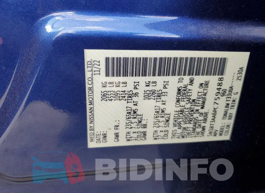 5N1BT3AA6PC759488 Photo# 13