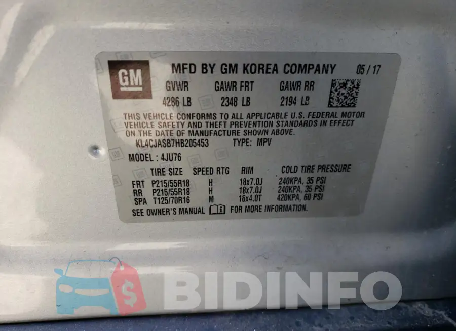KL4CJASB7HB205453 Photo# 12
