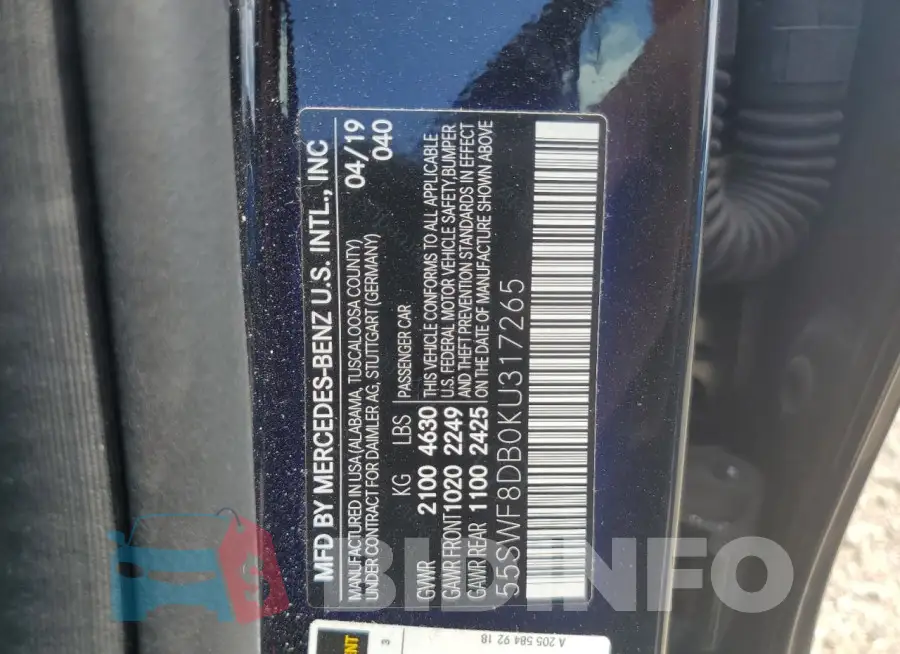 55SWF8DB0KU317265 Photo# 12