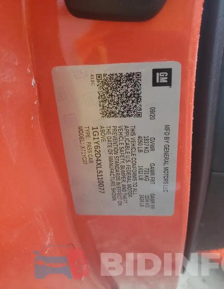 1G1Y62D4XL5110077 Photo# 12