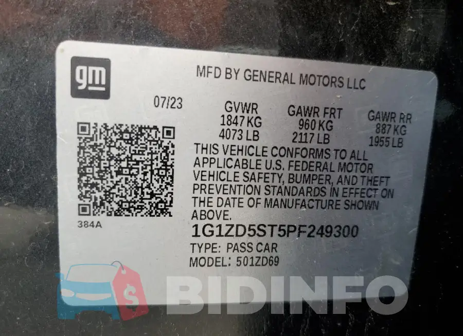1G1ZD5ST5PF249300 Photo# 12