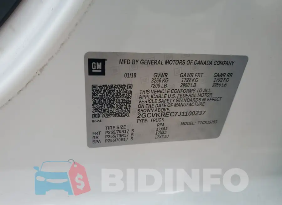 2GCVKREC7J1100237 Photo# 12