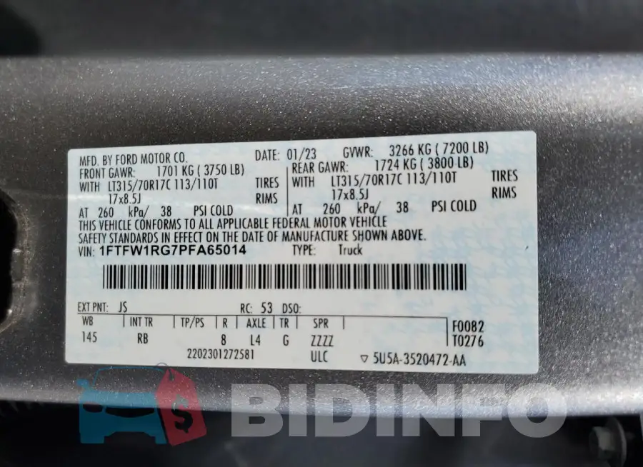 1FTFW1RG7PFA65014 Photo# 12