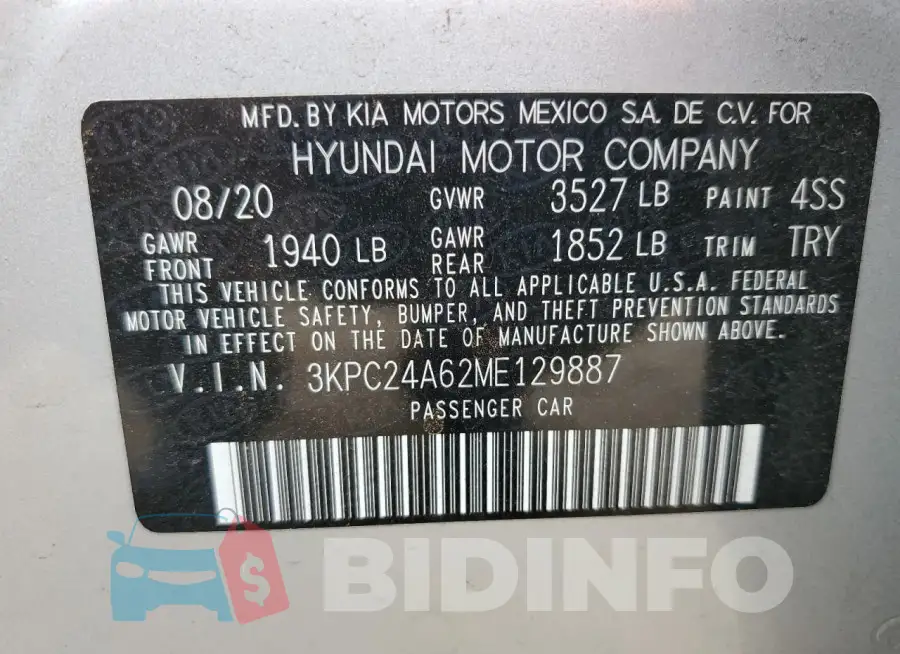 3KPC24A62ME129887 Photo# 12