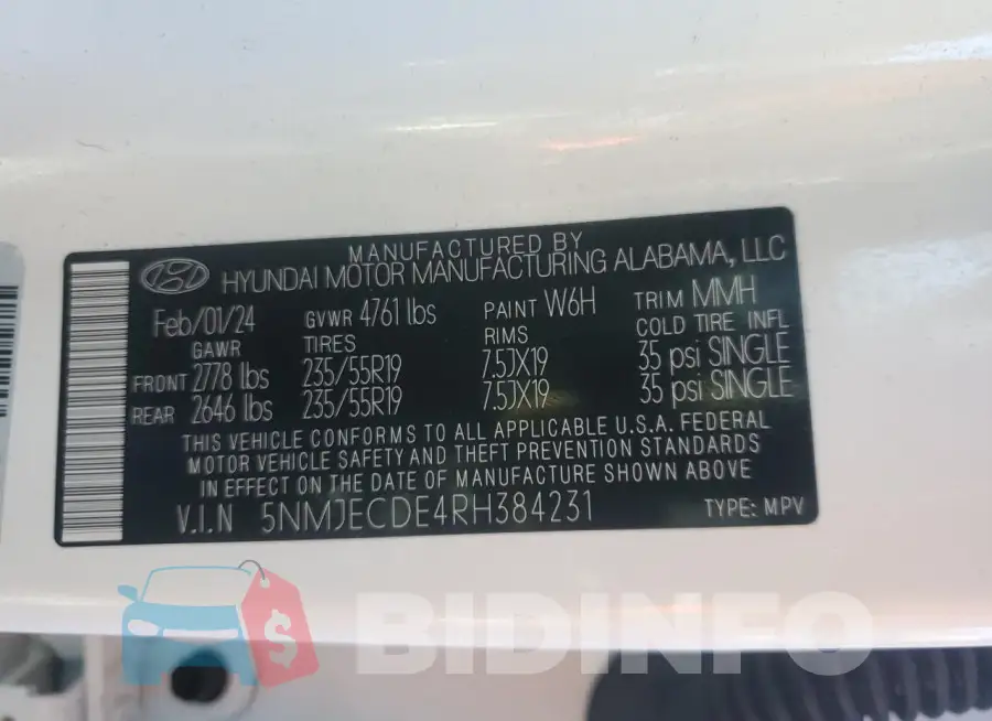 5NMJECDE4RH384231 Photo# 13
