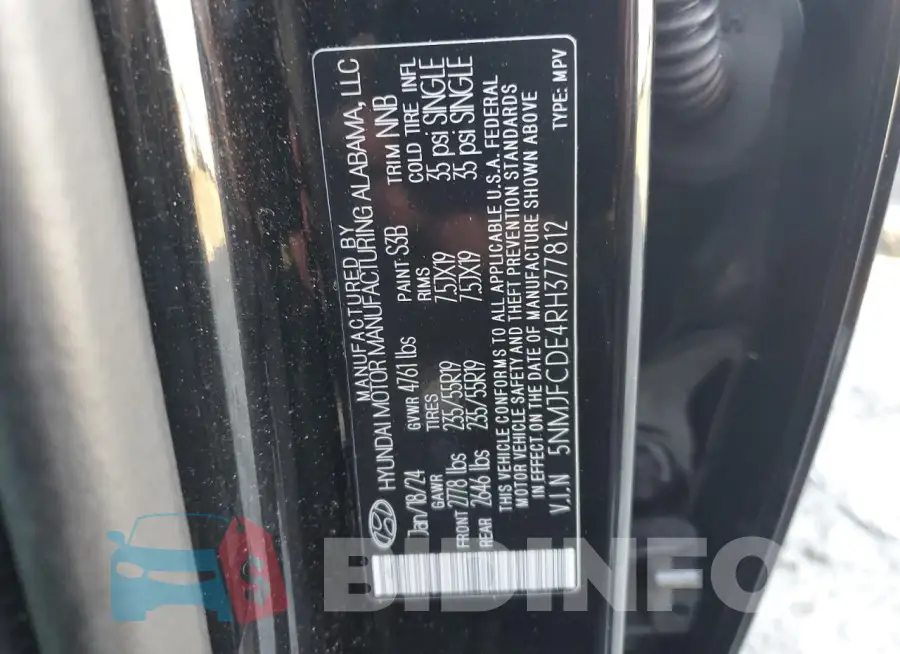 5NMJFCDE4RH377812 Photo# 13