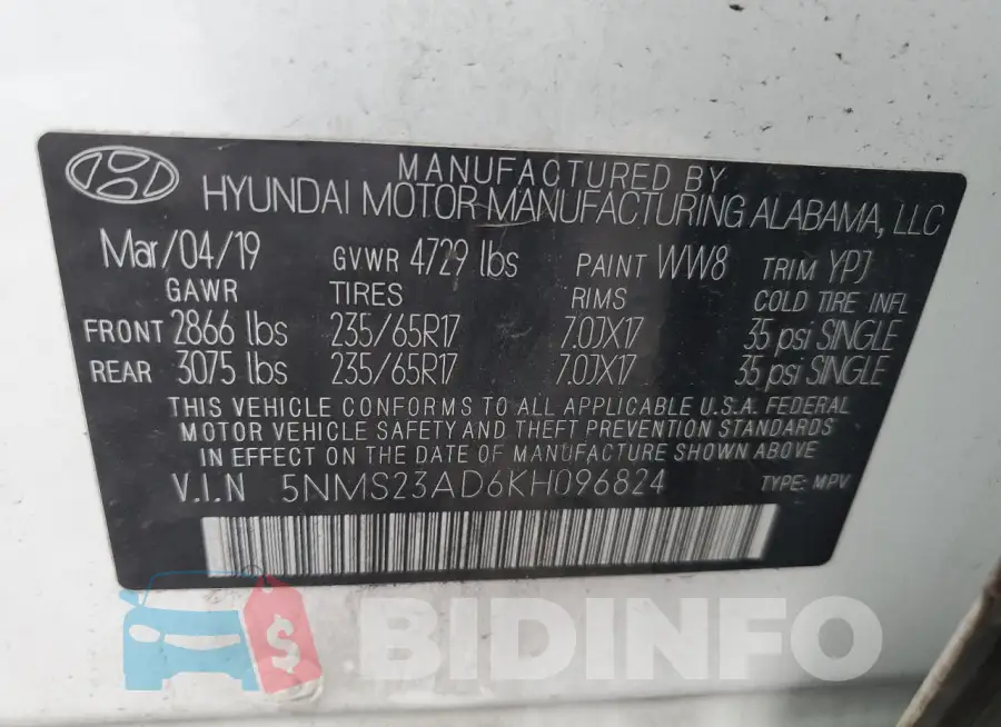 5NMS23AD6KH096824 Photo# 13