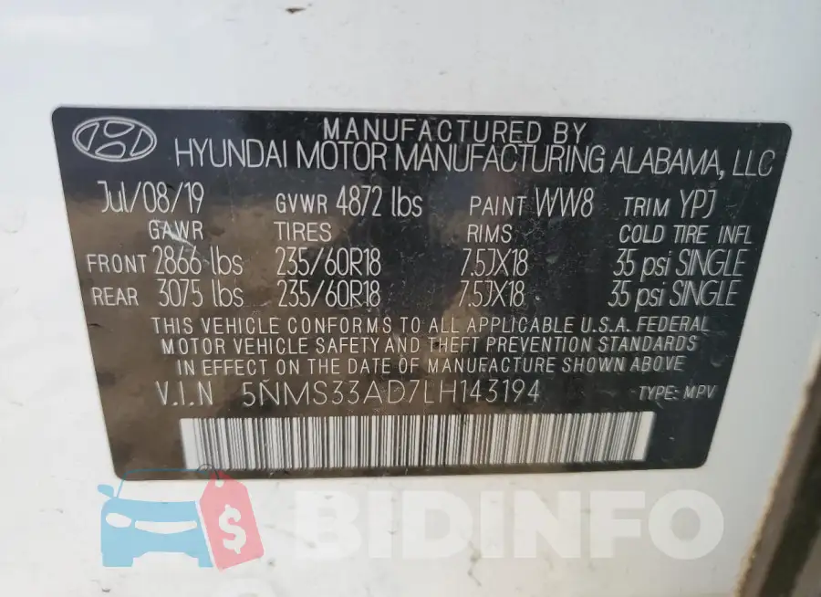 5NMS33AD7LH143194 Photo# 13