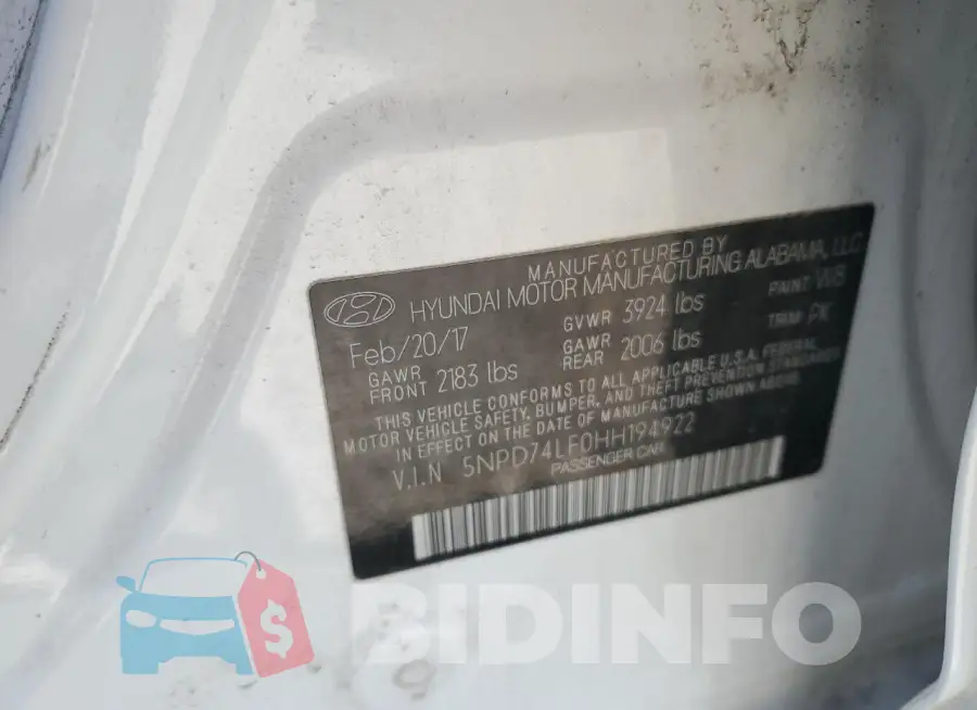 5NPD74LF0HH194922 Photo# 12