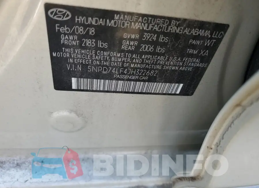 5NPD74LF4JH322682 Photo# 12