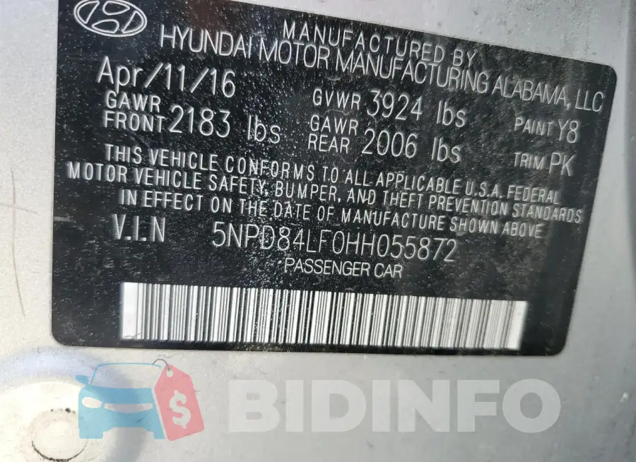 5NPD84LF0HH055872 Photo# 13