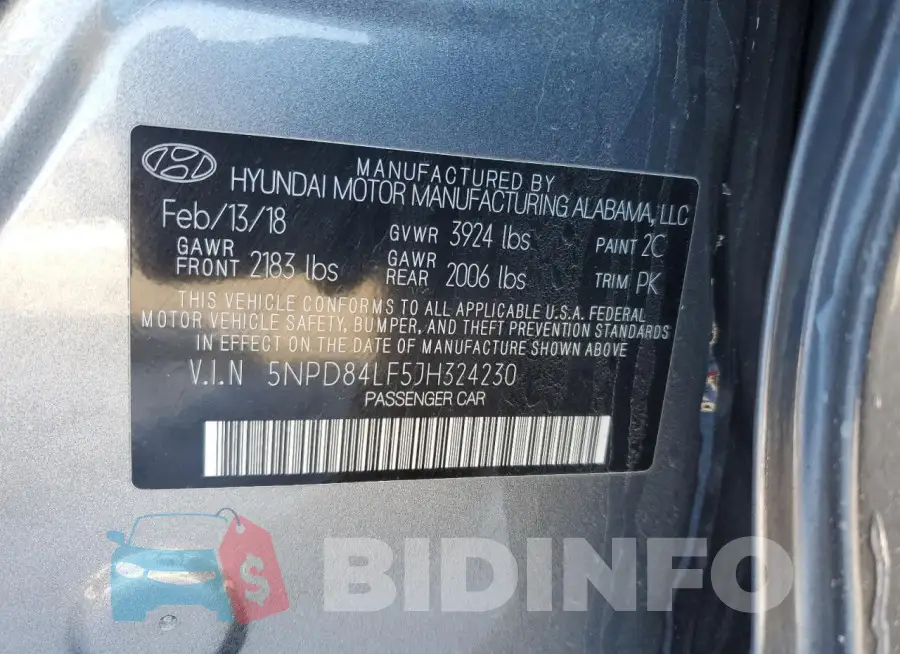 5NPD84LF5JH324230 Photo# 12