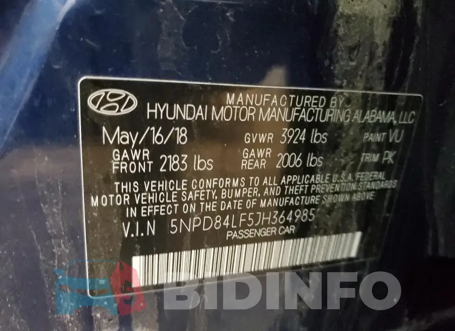 5NPD84LF5JH364985 Photo# 12
