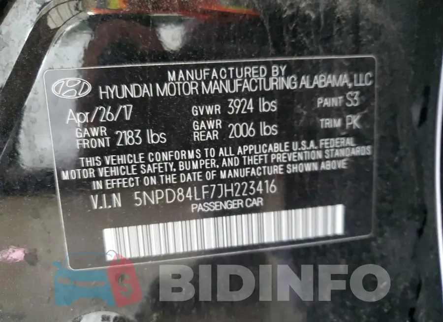 5NPD84LF7JH223416 Photo# 12