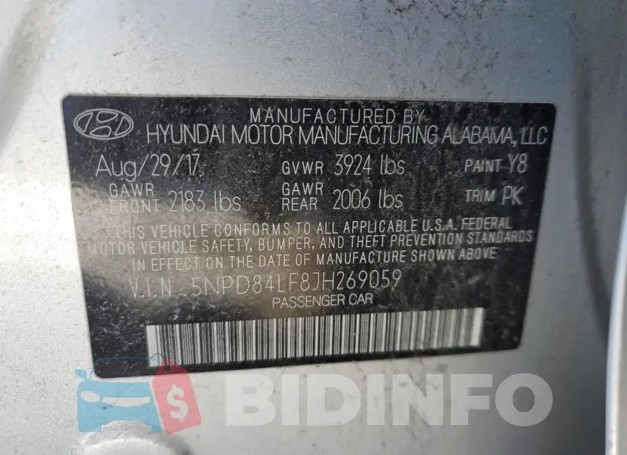 5NPD84LF8JH269059 Photo# 12