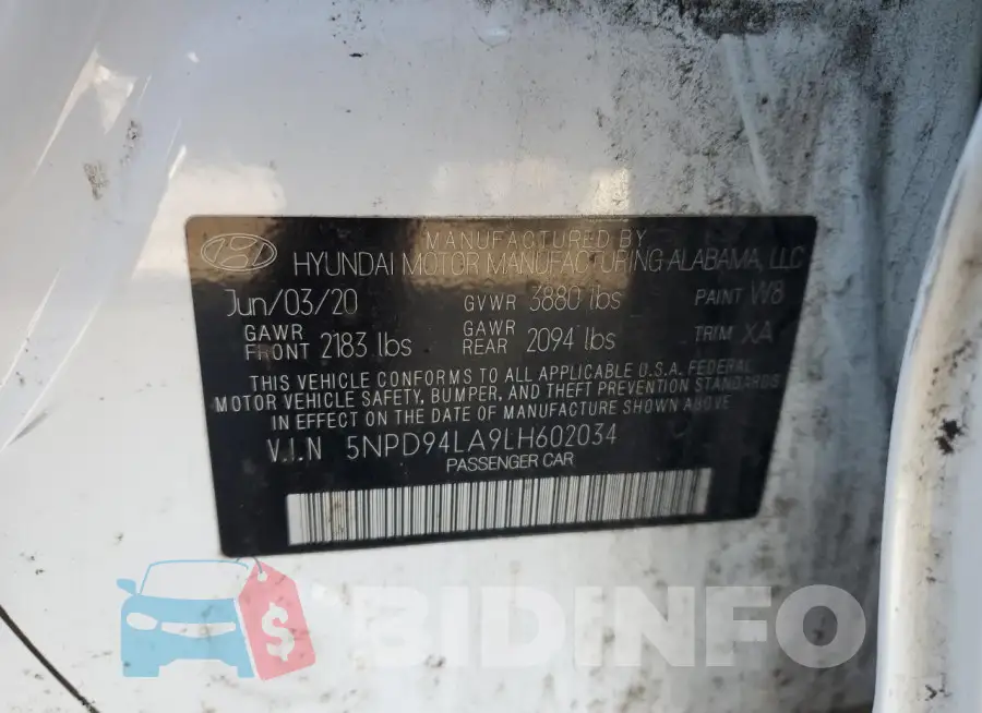 5NPD94LA9LH602034 Photo# 12