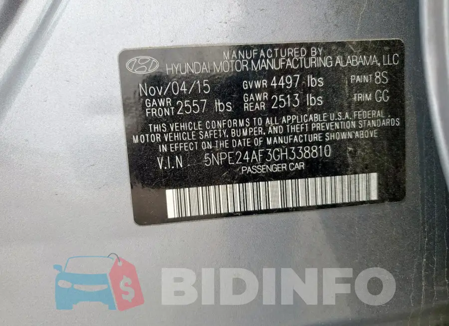 5NPE24AF3GH338810 Photo# 12