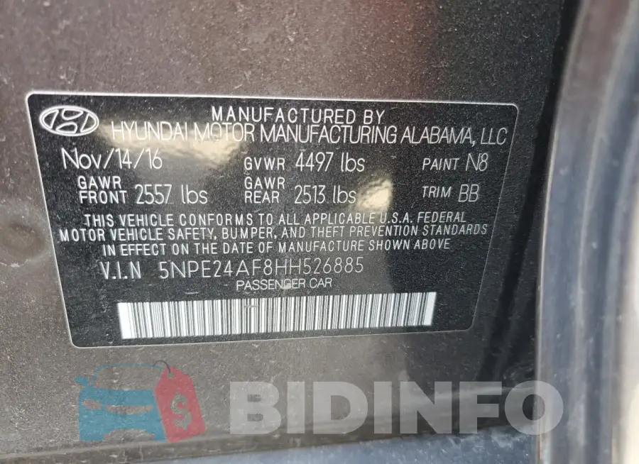5NPE24AF8HH526885 Photo# 12