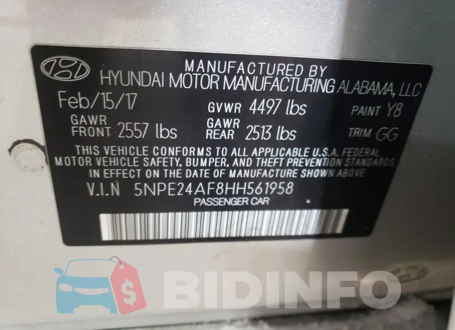 5NPE24AF8HH561958 Photo# 12