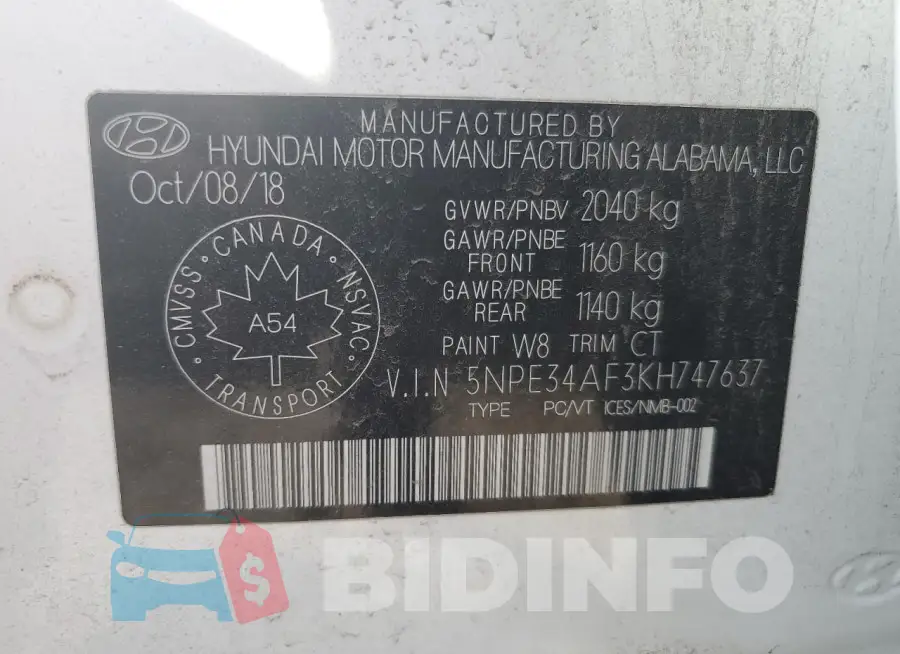 5NPE34AF3KH747637 Photo# 13
