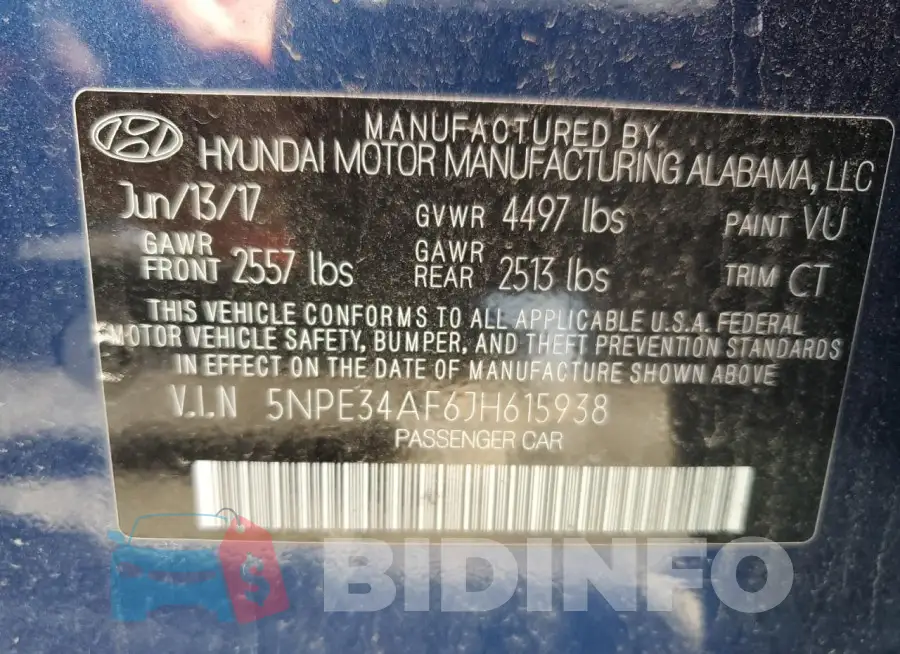 5NPE34AF6JH615938 Photo# 13