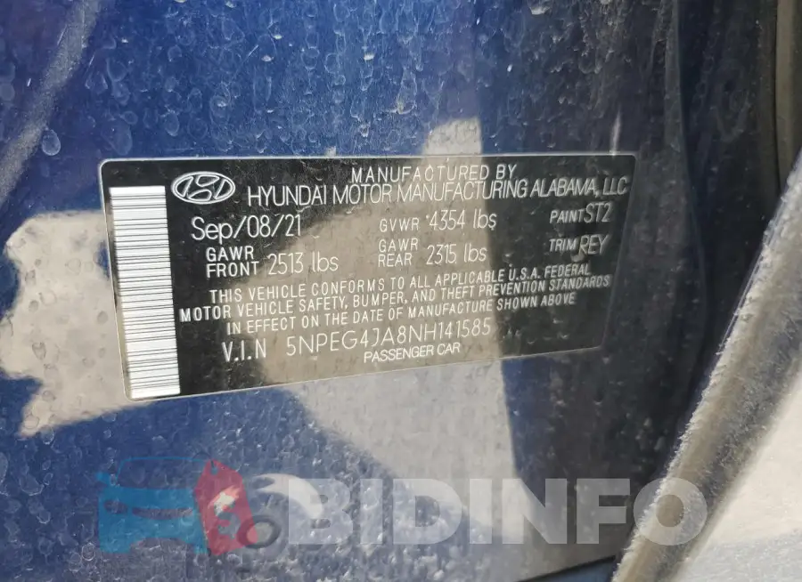 5NPEG4JA8NH141585 Photo# 13
