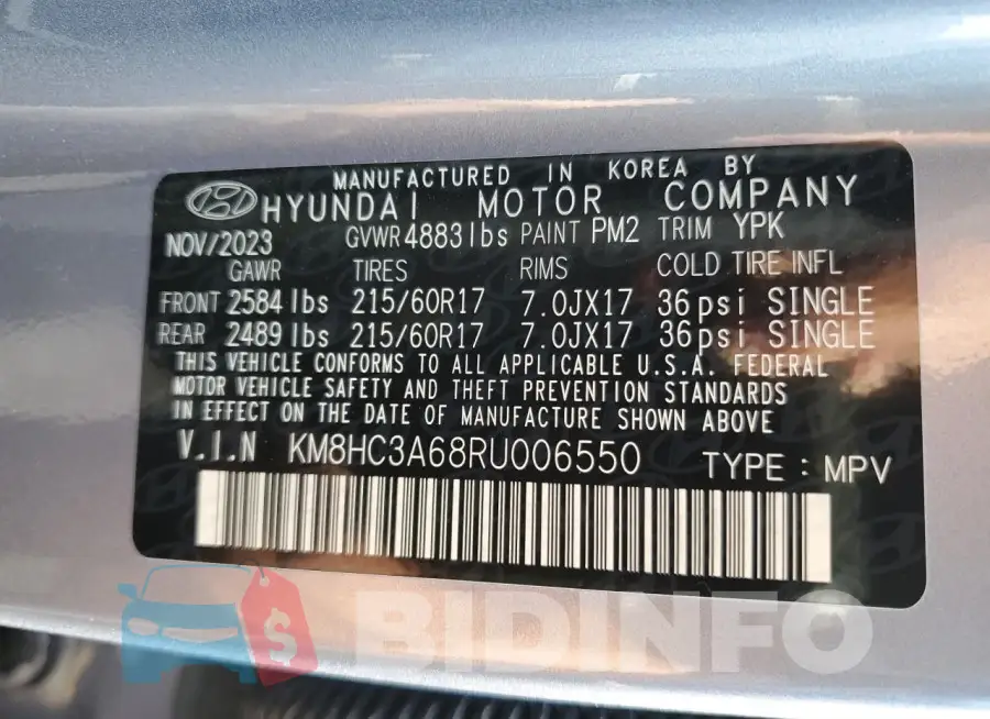 KM8HC3A68RU006550 Photo# 13