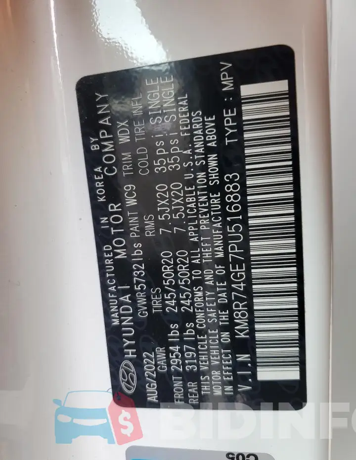 KM8R74GE7PU516883 Photo# 13