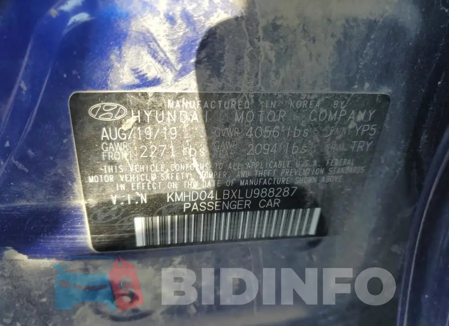 KMHD04LBXLU988287 Photo# 12