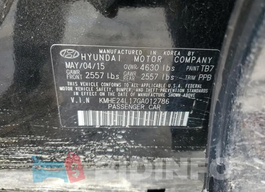 KMHE24L17GA012786 Photo# 12