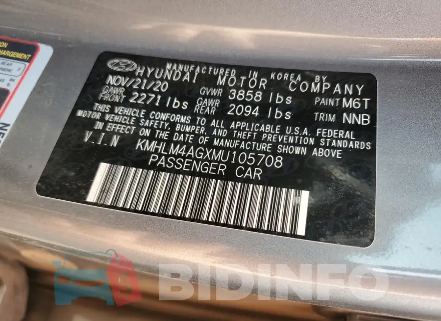 KMHLM4AGXMU105708 Photo# 13