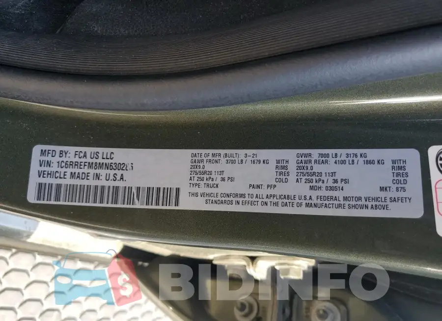 1C6RREFM8MN630286 Photo# 12