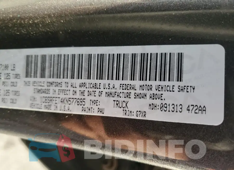 1C6SRFET4KN577695 Photo# 12
