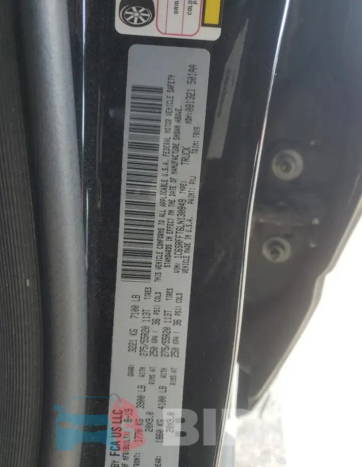 1C6SRFFT6LN130849 Photo# 12