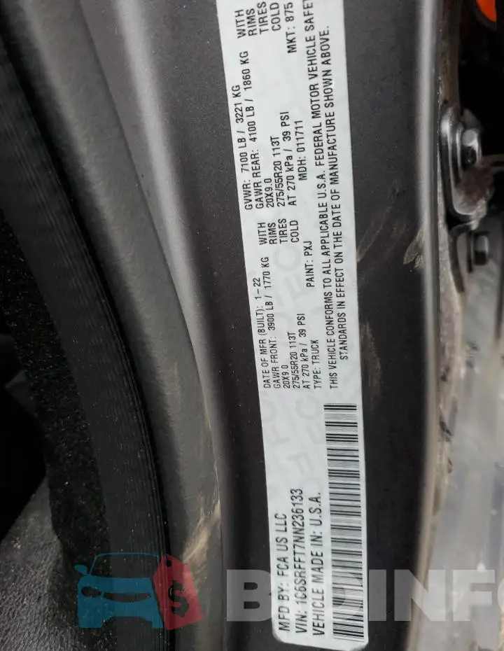 1C6SRFFT7NN236133 Photo# 12